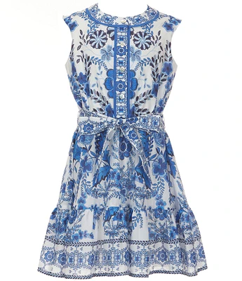 A Loves A Big Girls Button Front Floral Dress