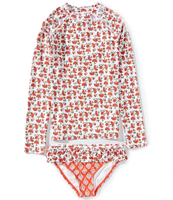 A Loves A Big Girls Floral Rashguard Two-Piece Swimsuit