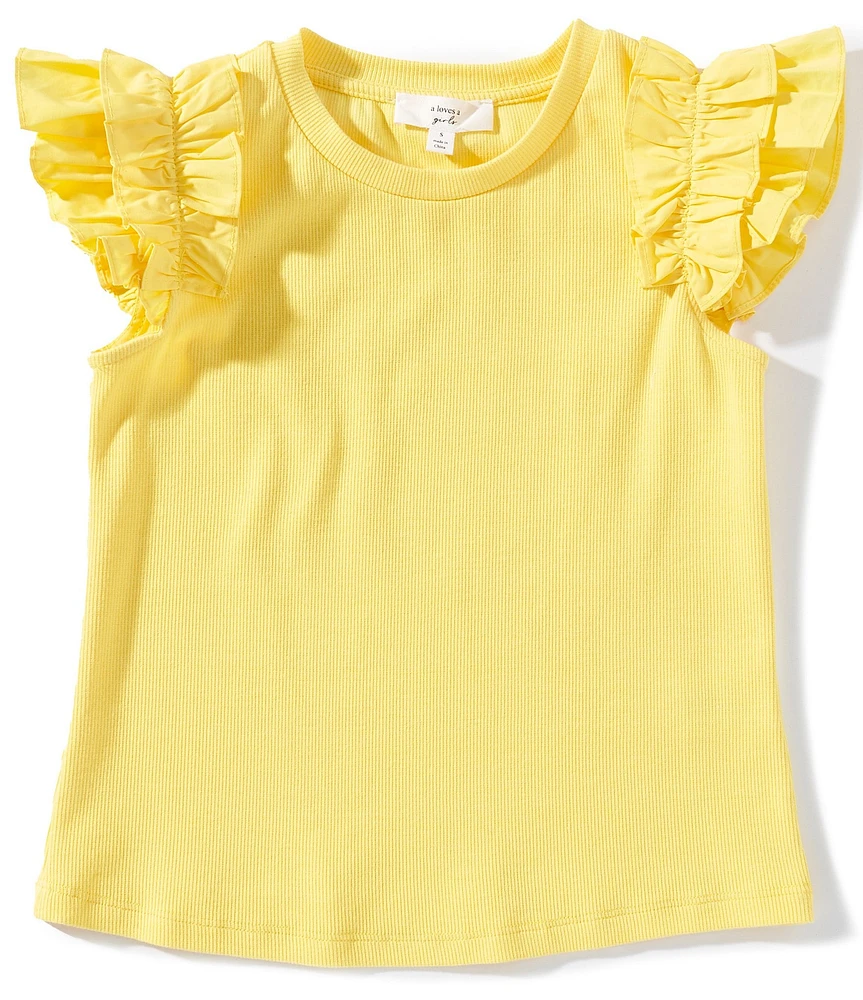 A Loves A Big Girls Flutter Sleeve Ribbed Tank