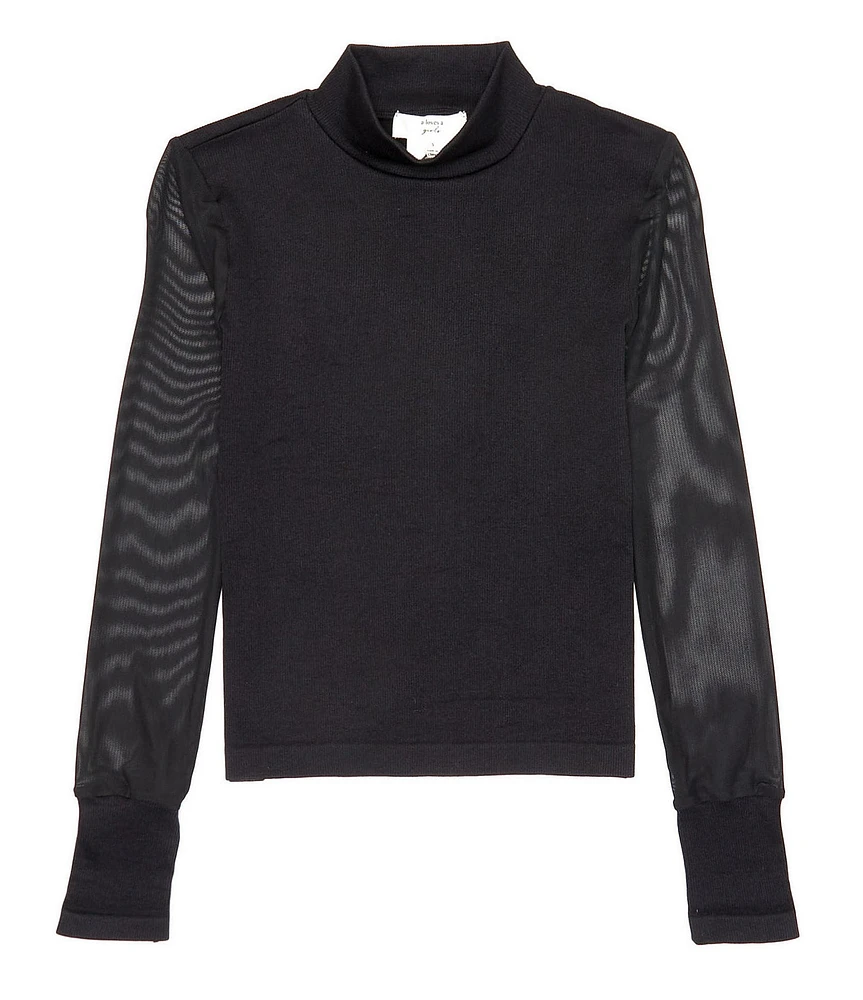A Loves A Big Girls Knit Mock Neck Long Sleeve Top