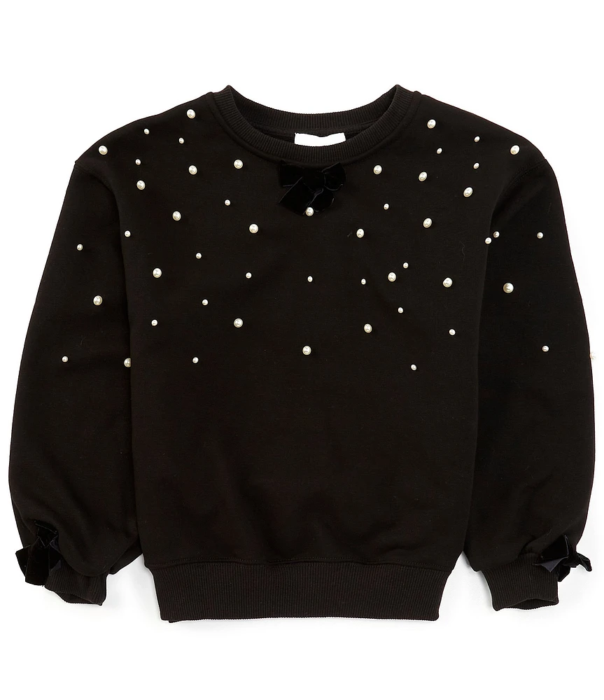 A Loves A Big Girls Long Sleeve Pearl Sweater