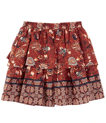 A Loves A Big Girls Printed Tiered Mini Skirt