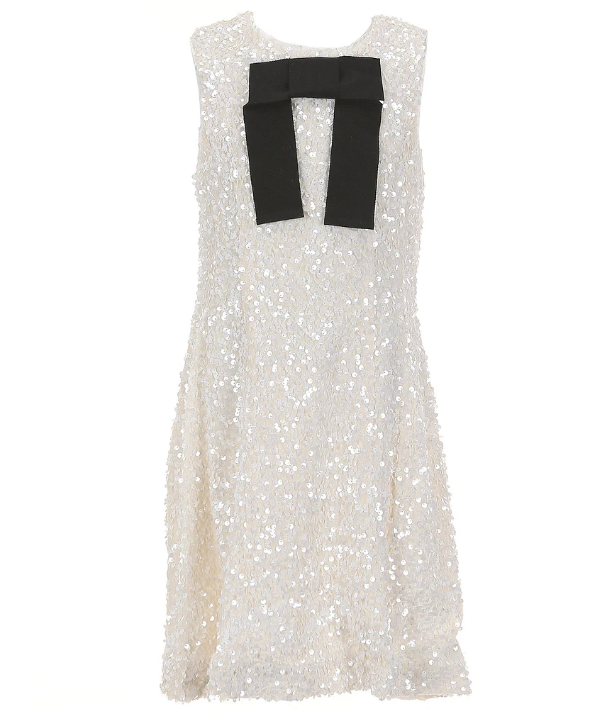 A Loves A Big Girls Sequin Bow Detail Dress