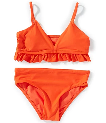 A Loves A Big Girls Solid Flounce Bralette 2-Piece Swimsuit