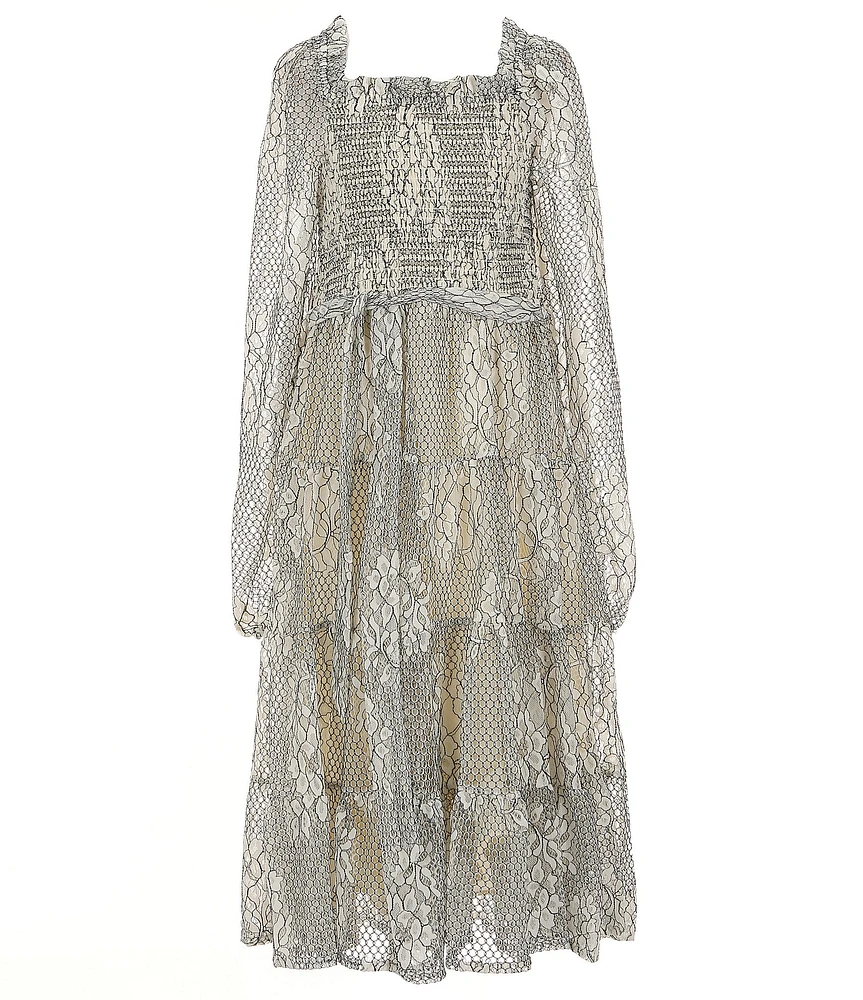 A Loves A Big Girls Tiered Foil Lurex Midi Dress