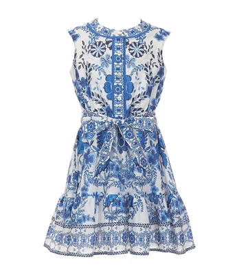 A Loves A Little Girls Button Front Floral Dress