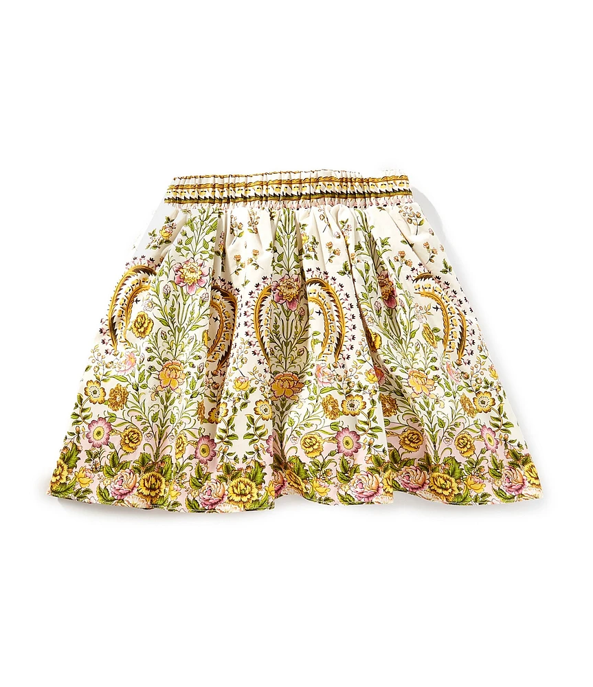 A Loves A Little Girls Floral Elastic Waist Skirt