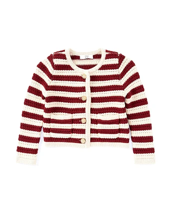 A Loves A Little Girls Long Sleeve Button Front Cardigan