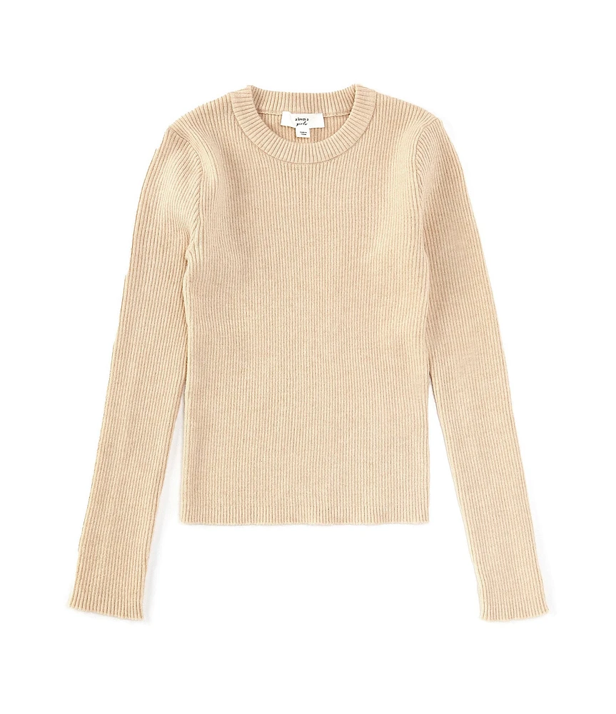 A Loves A Little Girls Long Sleeve Crew Ribbed T-Shirt