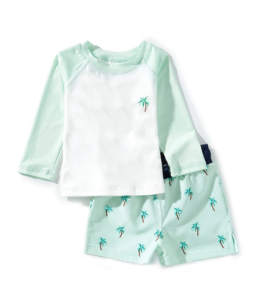 Adventurewear 360 Baby Boys Rashgaurd & Palm Tree Swim Trunks Set