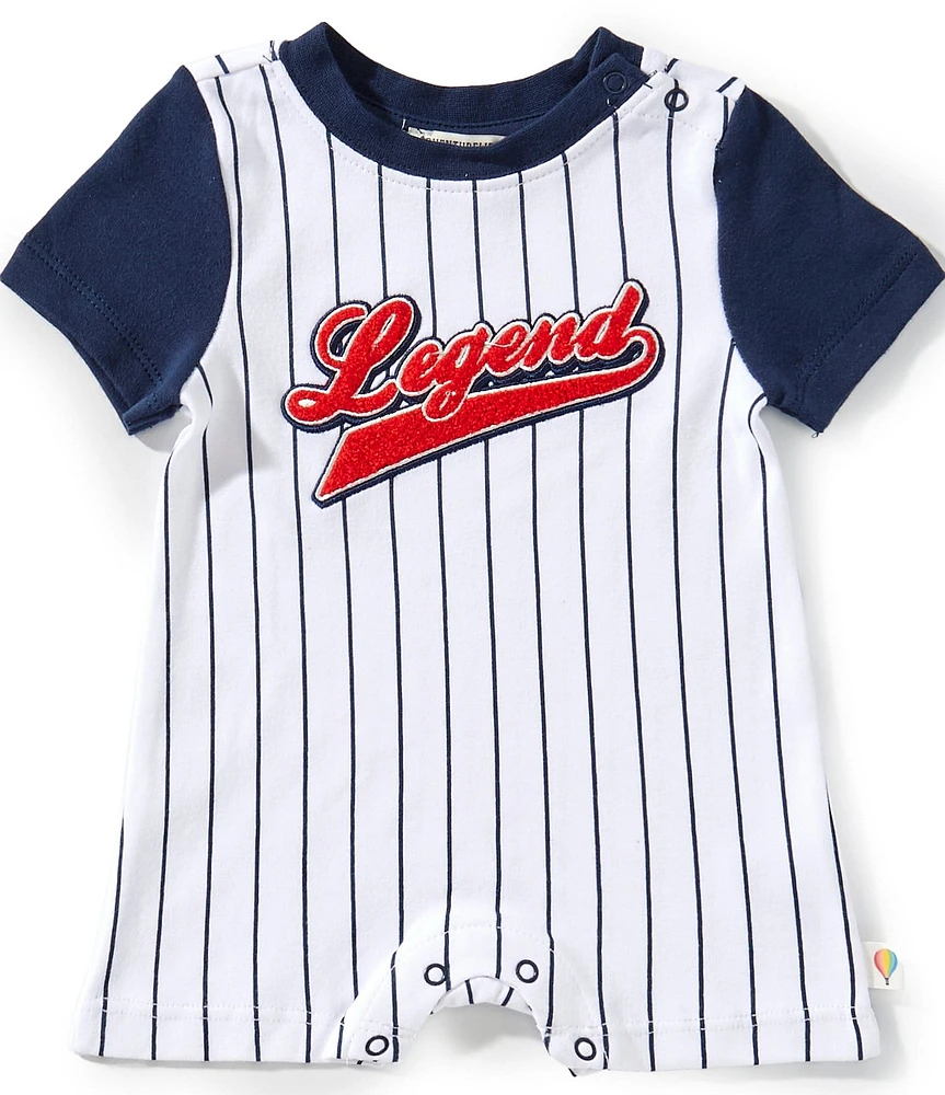Adventurewear 360 Baby Boys Stripe Short Sleeve Legend Applique Shortall