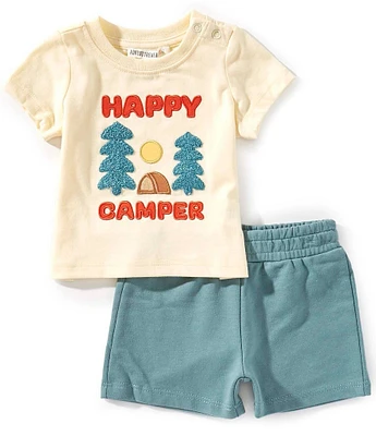 Adventurewear 360 Baby Boys Happy Camper Short Sleeve T-Shirt & Shorts Set