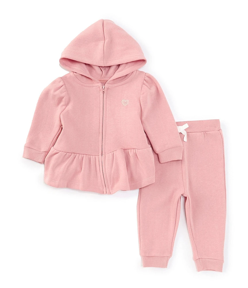 Adventurewear 360 Baby Girls Long Sleeve Schiffli Hooded Jogger Set