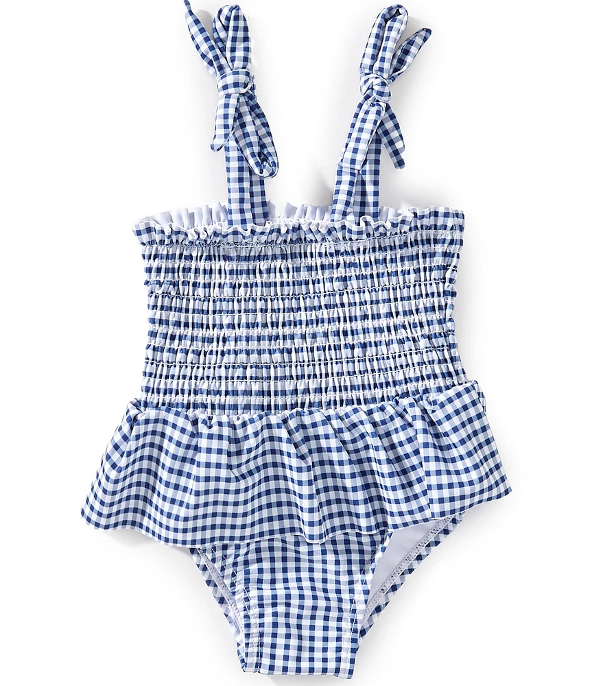 Adventurewear 360 Baby Girls Red Gingham One-Piece Swimsuit