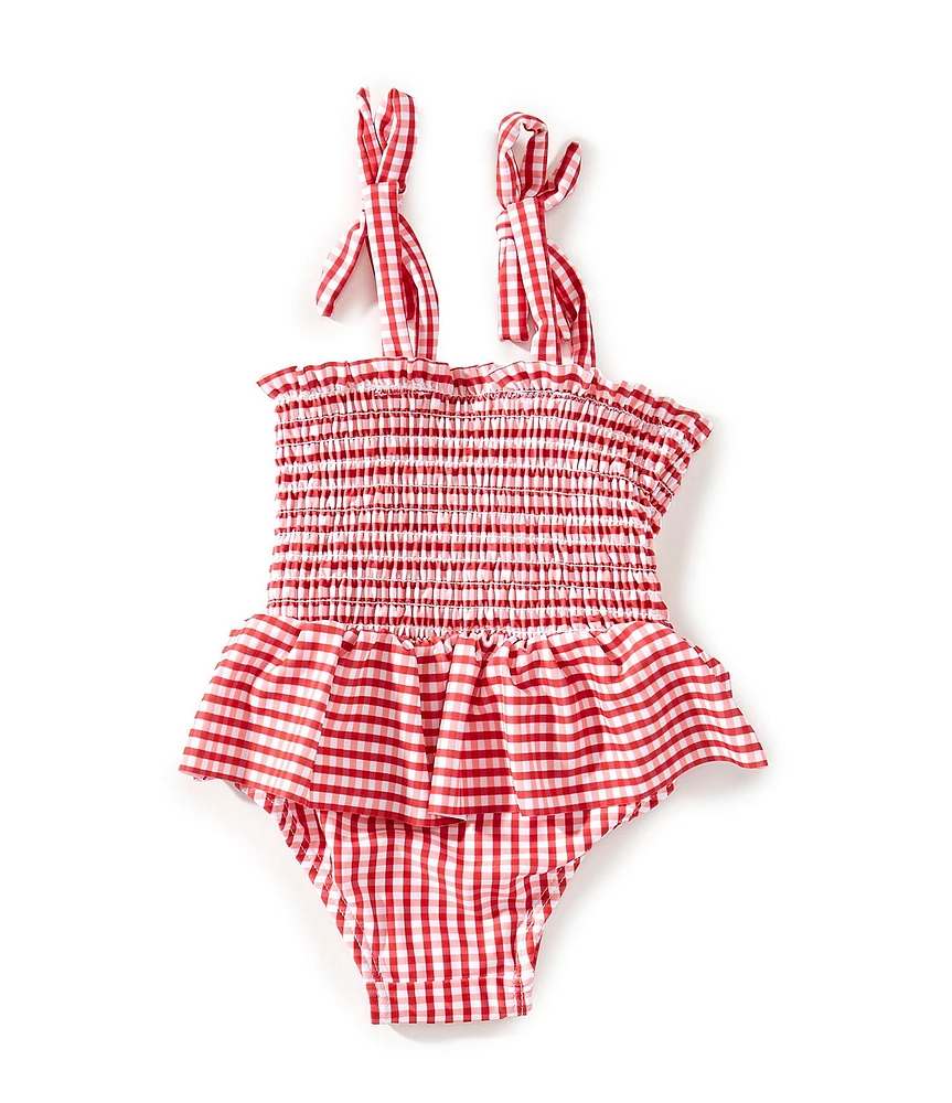 Adventurewear 360 Baby Girls Red Gingham One-Piece Swimsuit