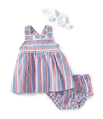 Adventurewear 360 Baby Girls Stripe Seersucker Dress