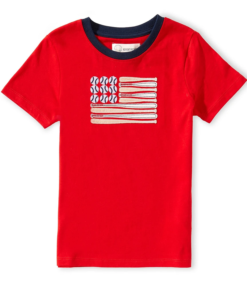 Adventurewear 360 Little Boys Baseball Flag T-Shirt