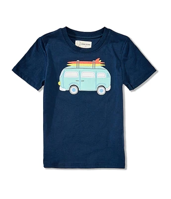 Adventurewear 360 Little Boys Surf Van Knit Short Sleeve T-Shirt