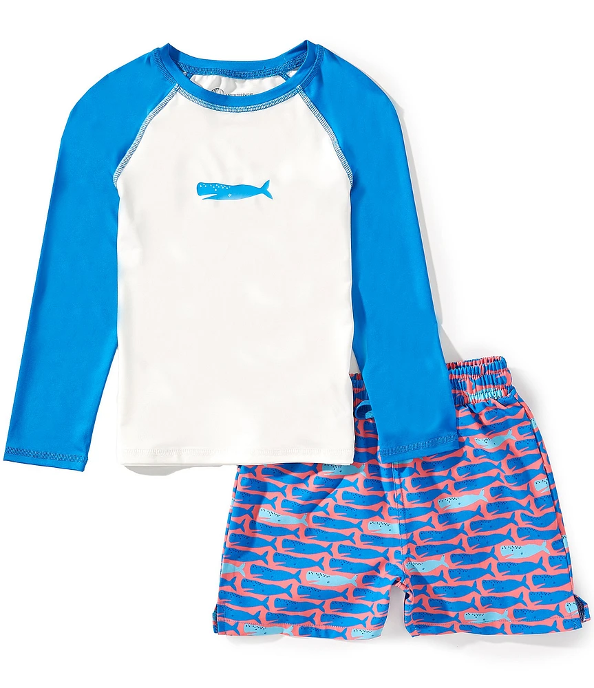 Adventurewear 360 Little Boys Whale Rashguard & Swim Trunk Set