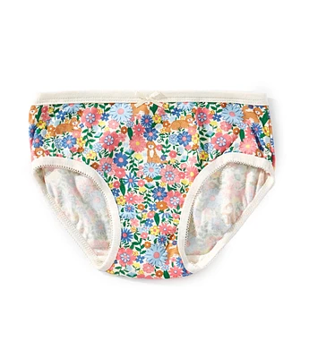 Adventurewear 360 Little Girls Puppy Floral Cotton Panties