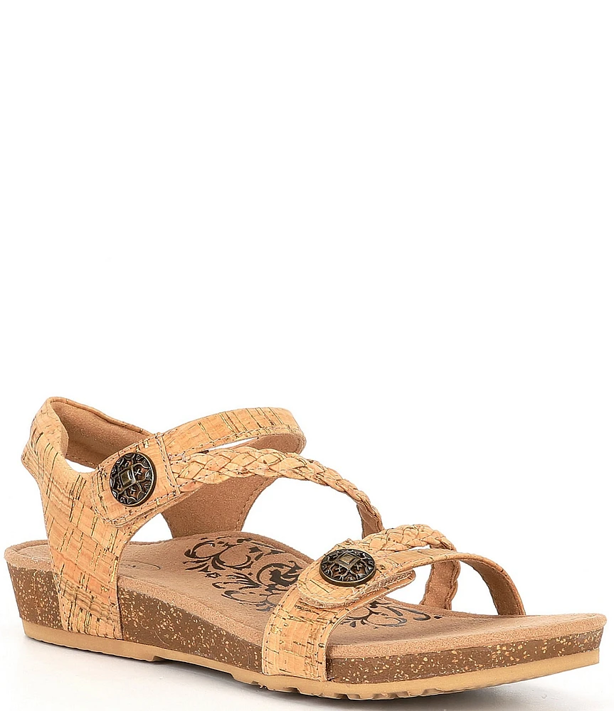 Aetrex Jillian Braided Wedge Cork Sandals