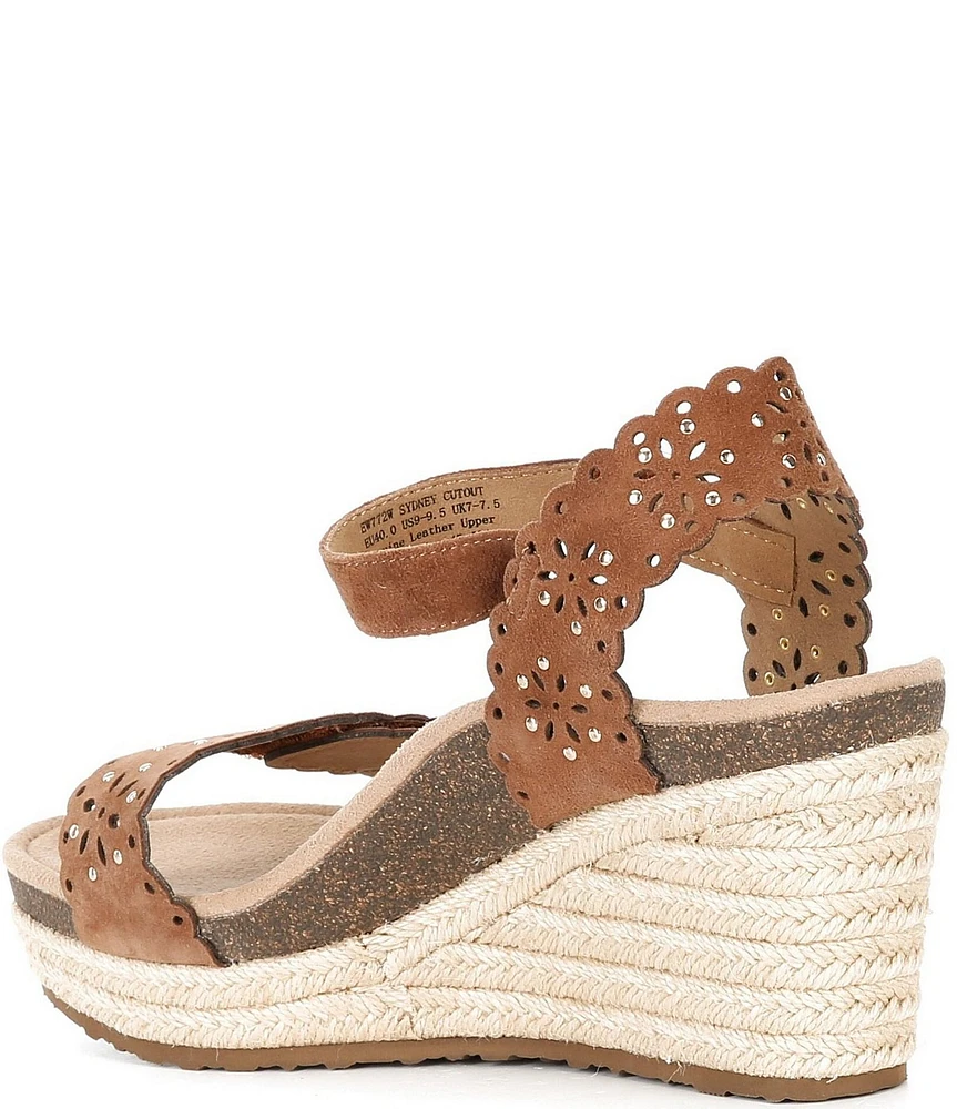 Aetrex Sydney Suede Espadrille Platform Wedge Sandals