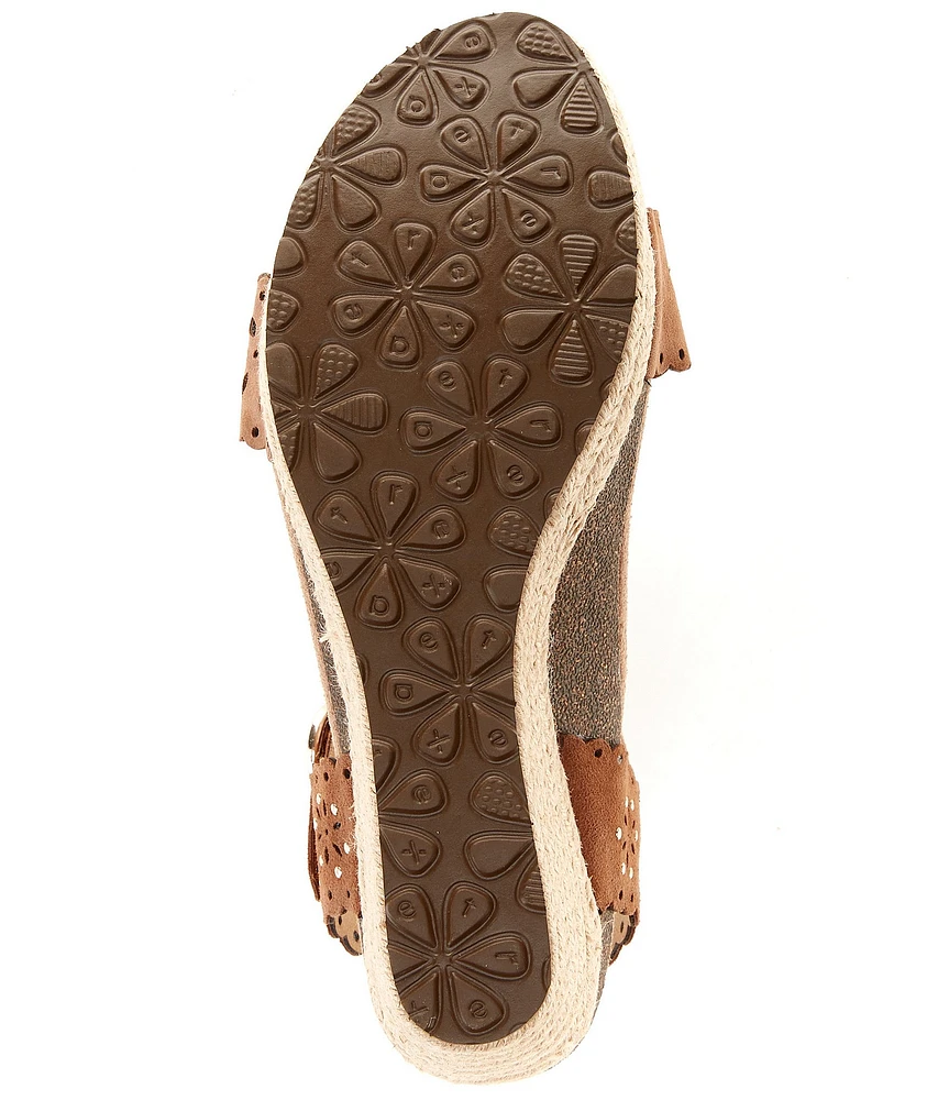 Aetrex Sydney Suede Espadrille Platform Wedge Sandals