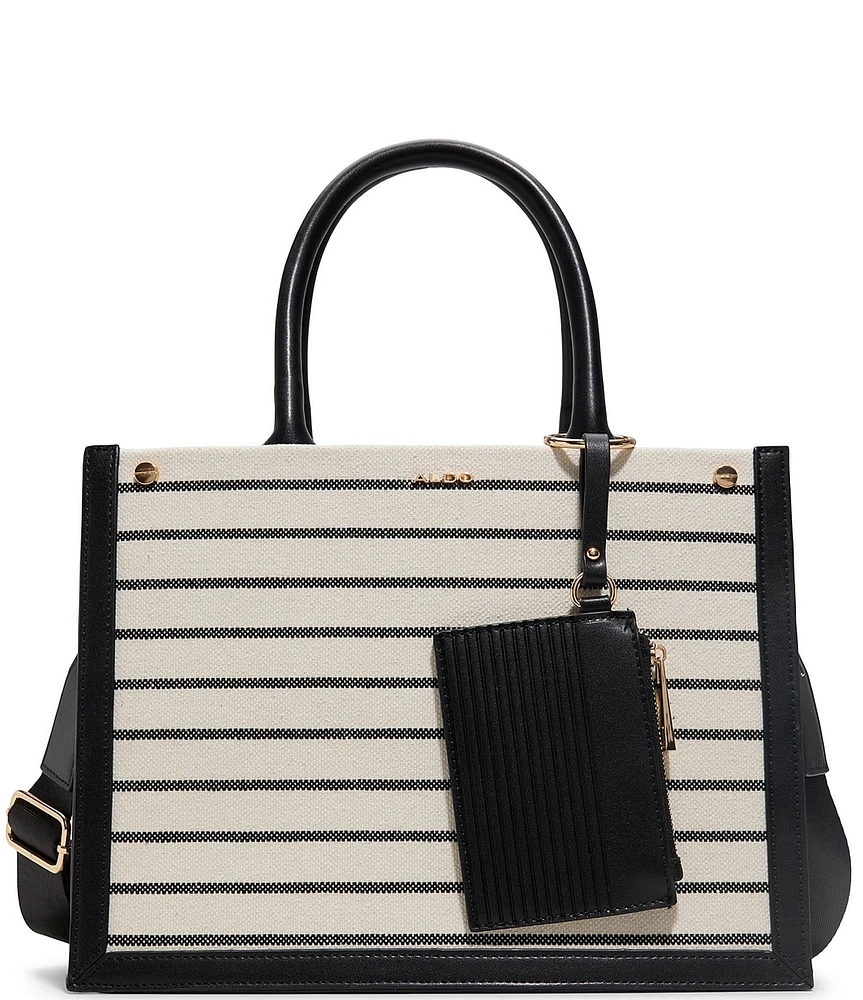 ALDO Daspias Striped Canvas Contrast Trim Satchel Bag
