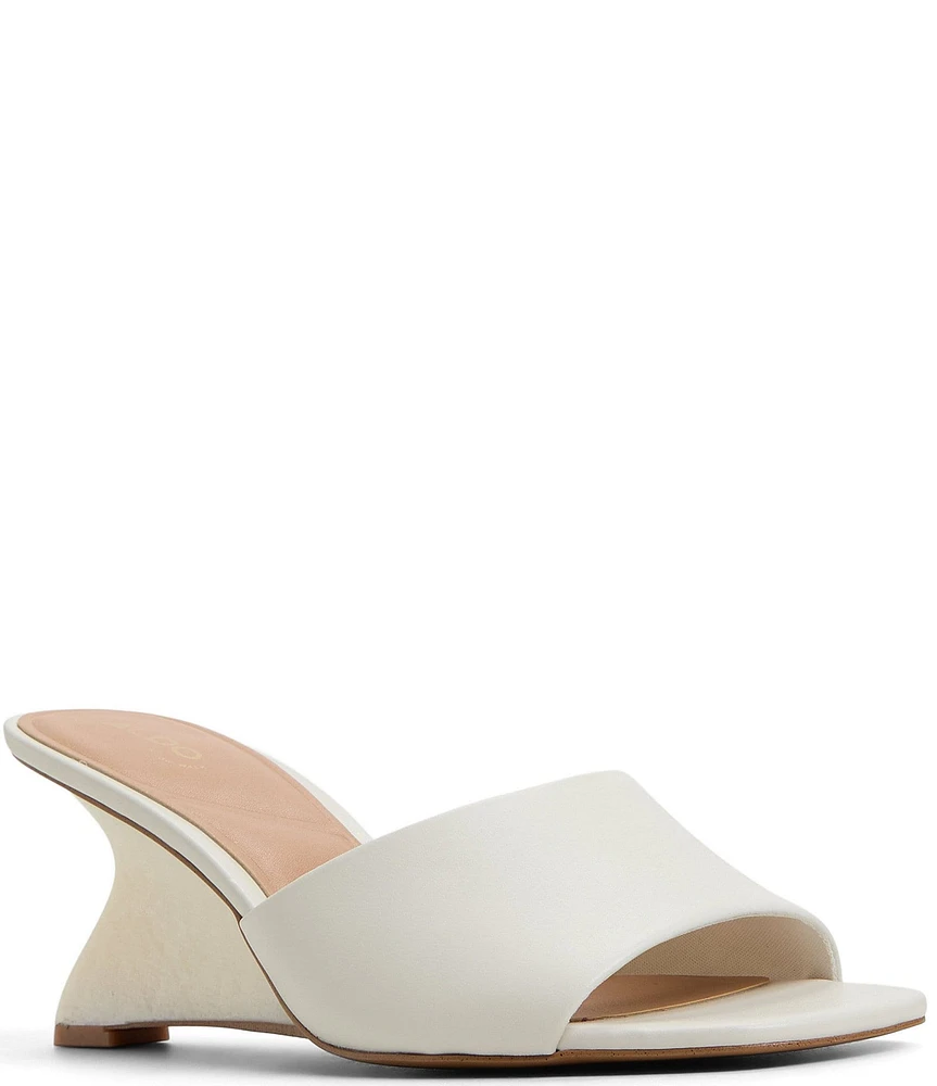 ALDO Fiala Leather Sculptural Wedge Slide Sandals