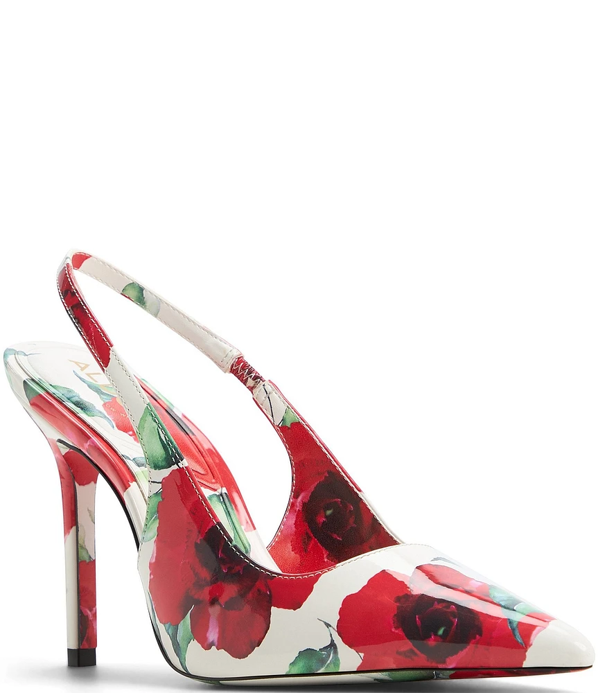 ALDO Lovebloom Floral Print Patent Slingback Pumps