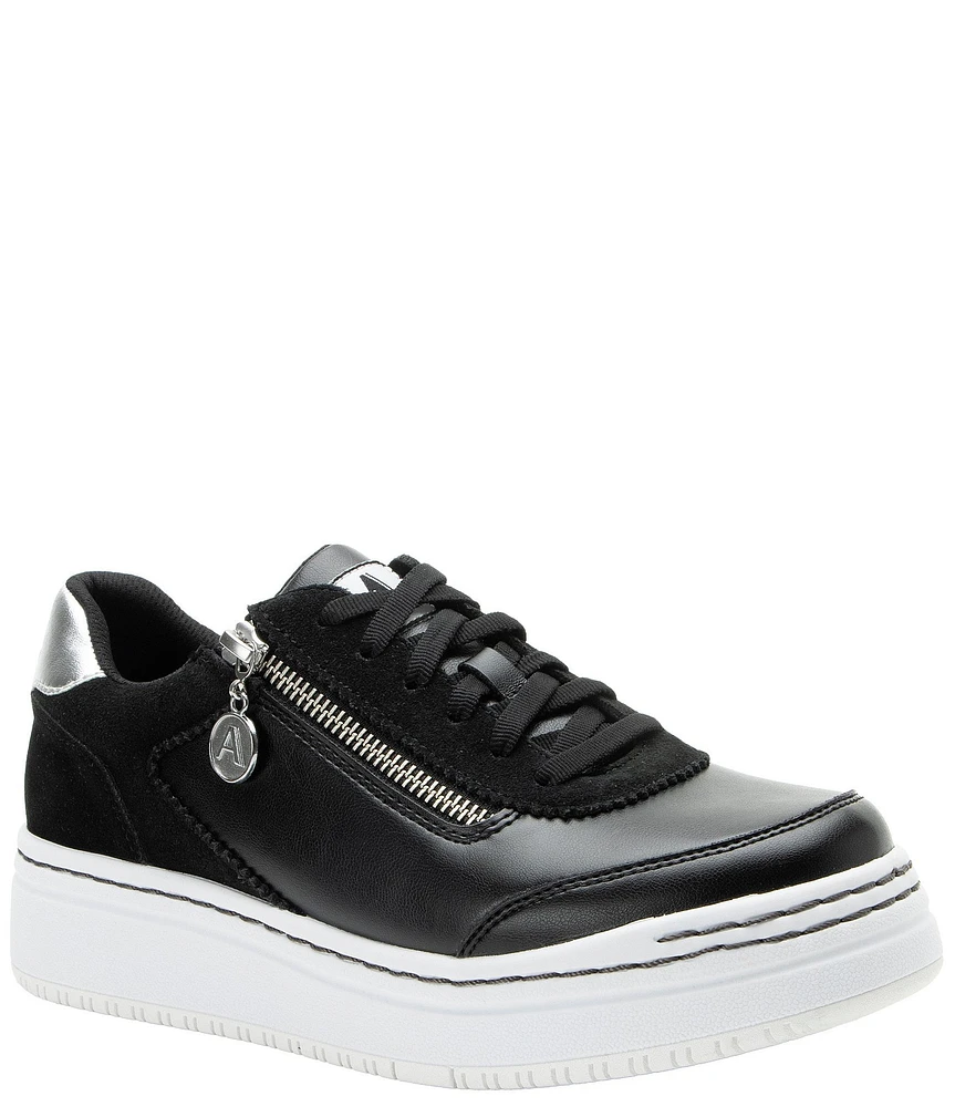 Alegria Averie Leather Zip Platform Sneakers