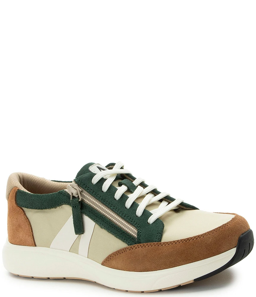 Alegria Eazeer Suede Lace Up Zip Platform Sneakers