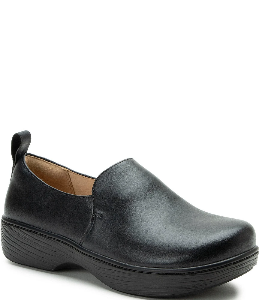 Alegria Orygin Leather Slip On Platform Clogs