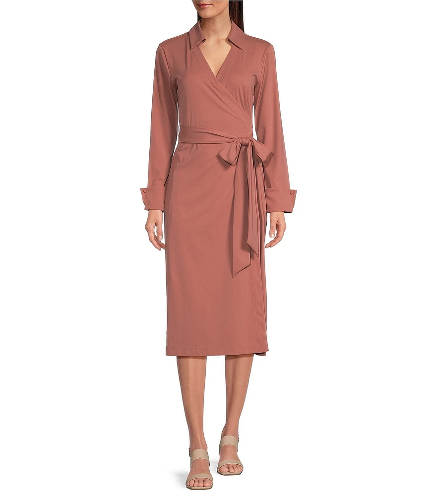 Alex Marie Adaline Jetset-Tech Super Stretch Wrap Midi Dress