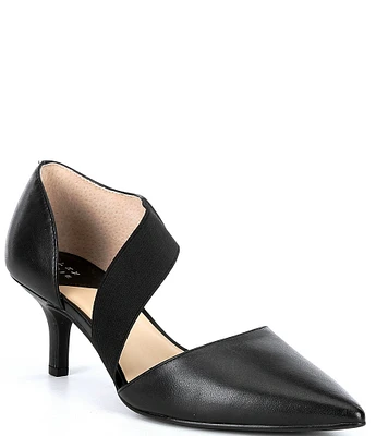 Alex Marie Brandlin Leather Asymmetrical Strap Pumps