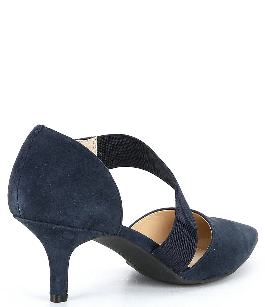 Alex Marie Brandlin Suede Asymmetrical Strap Pumps