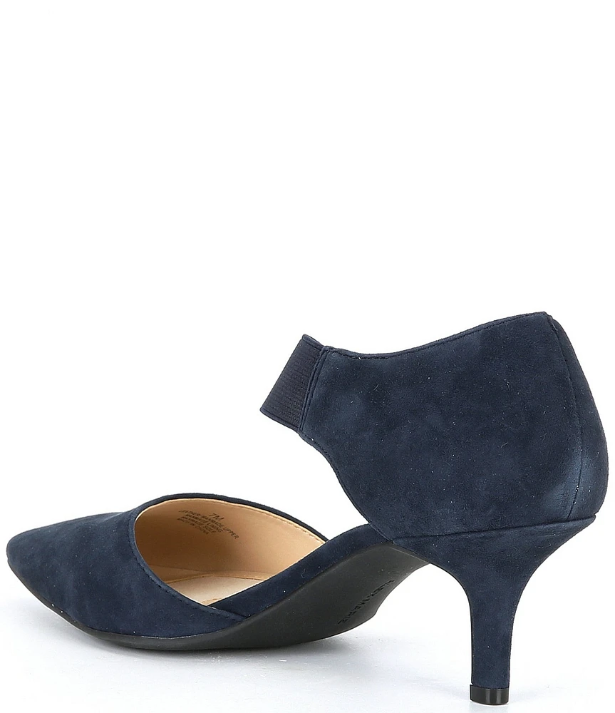 Alex Marie Brandlin Suede Asymmetrical Strap Pumps