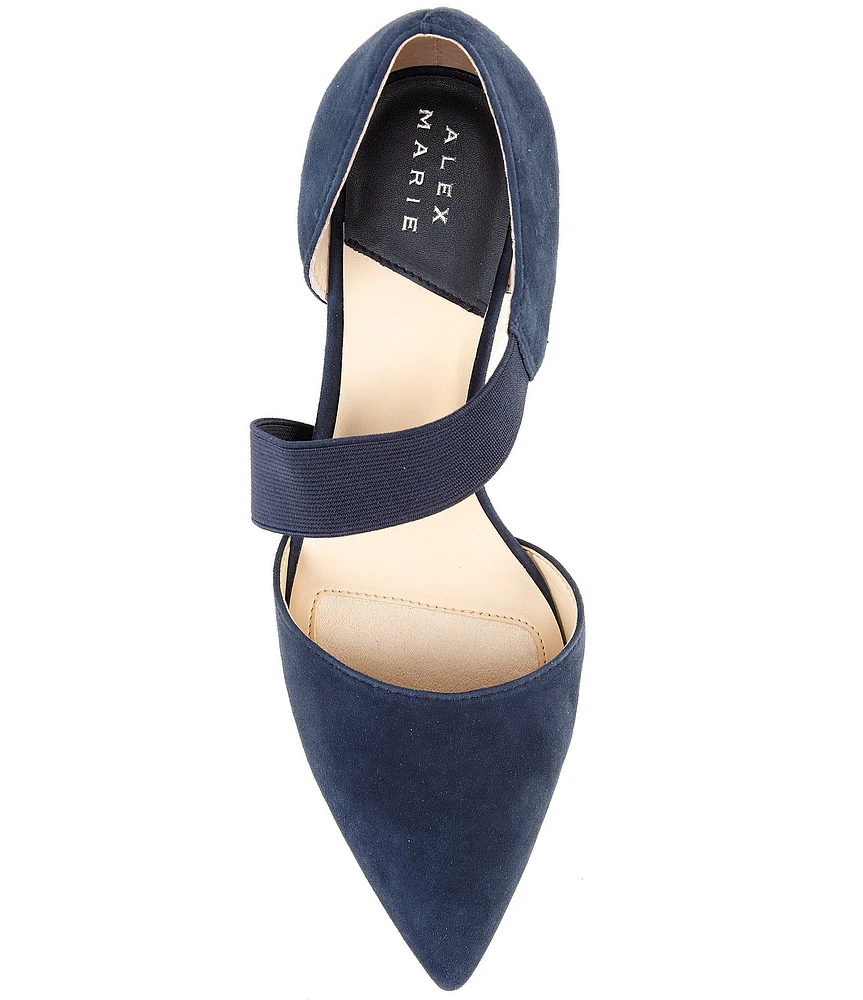 Alex Marie Brandlin Suede Asymmetrical Strap Pumps