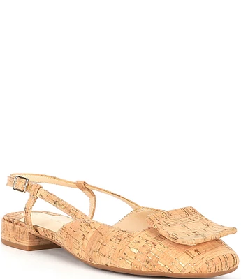 Alex Marie Micah Metallic Cork Ornament Slingback Flats
