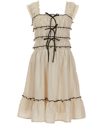 Allison & Kelly Big Girls Crinkle Chalis Ruffle Sleeveless Dress