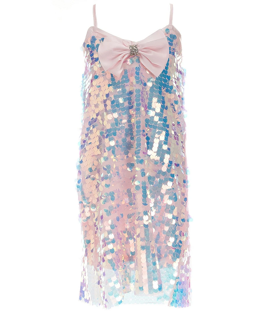 Allison & Kelly Big Girls Sleeveless Iridescent Paillette Sequin-Embellished Shift Dress