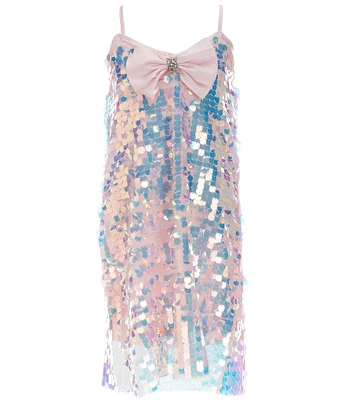 Allison & Kelly Big Girls Sleeveless Iridescent Paillette Sequin-Embellished Shift Dress