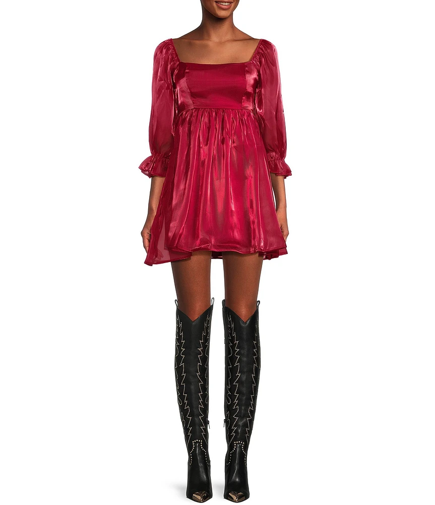 Allison & Kelly 1/2 Sleeve Organza Fit & Flare Dress