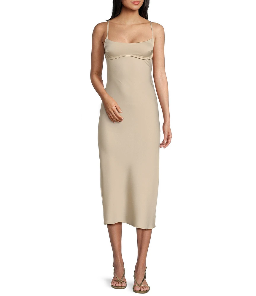 Allison & Kelly Square Neck Spaghetti Strap Bar Back Dress