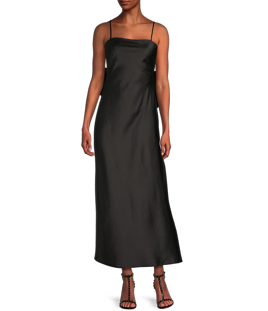 Allison & Kelly Square Neck Spaghetti Straps Bow Back Dress