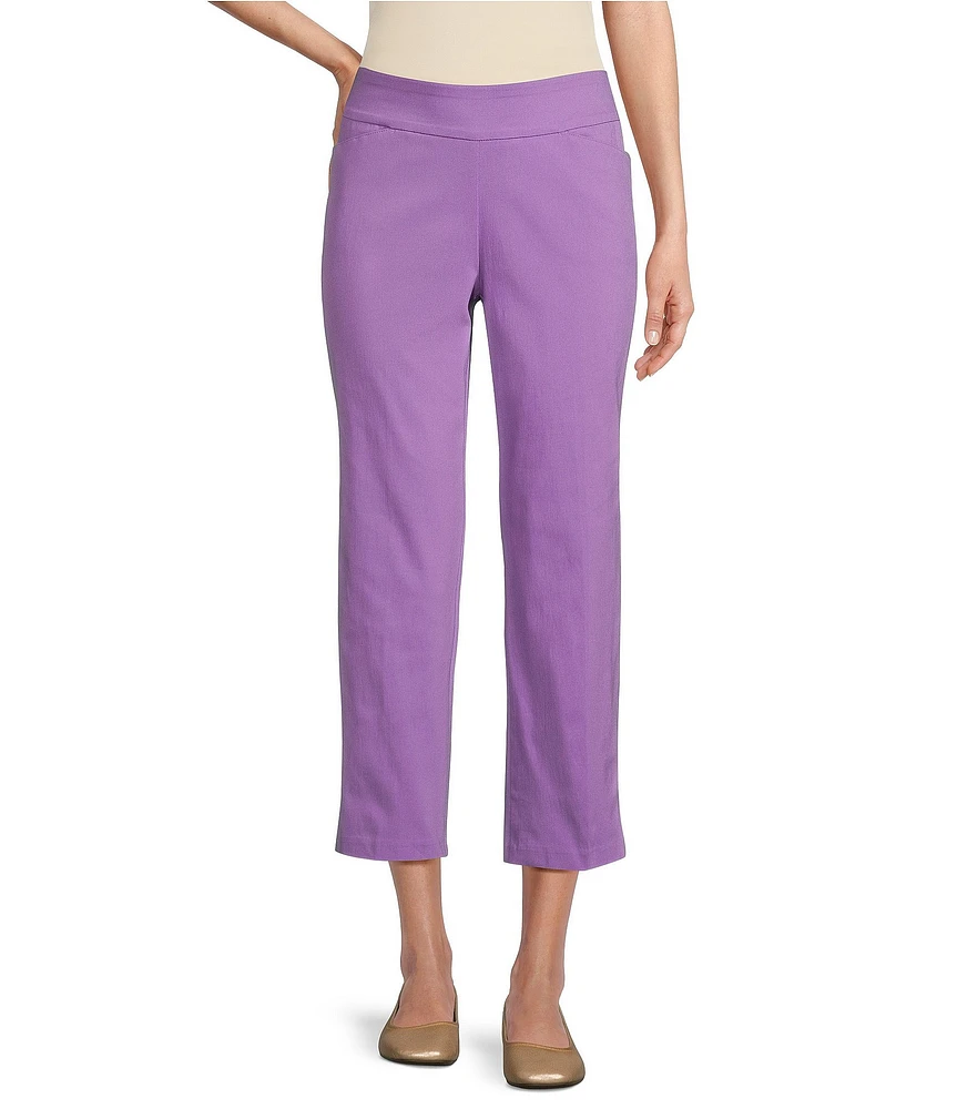 Allison Daley Lattice Hem Pull-On Straight Leg Cropped Pants