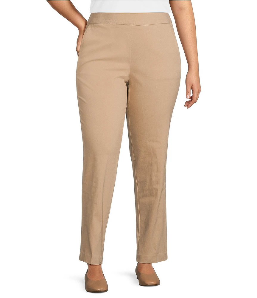 Allison Daley Plus Size Stretch Pull-On Straight Leg Pants