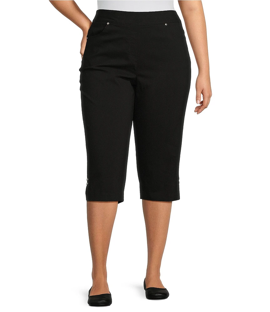 Allison Daley Plus Size Tech Stretch Pull-On Skimmer Capri Pants