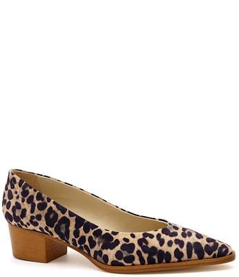 Amalfi Pacifico Leather Leopard Print Pumps