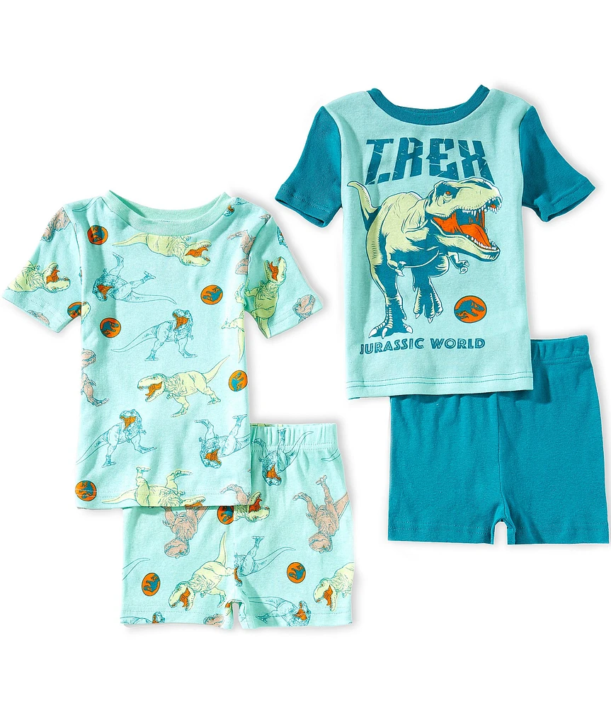 AME Little Boys Jurassic World T-REX 4-Piece Pajama Set